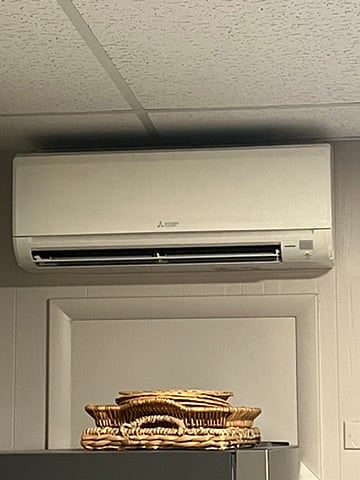 Split Air Conditioner/Heater in Kitchen