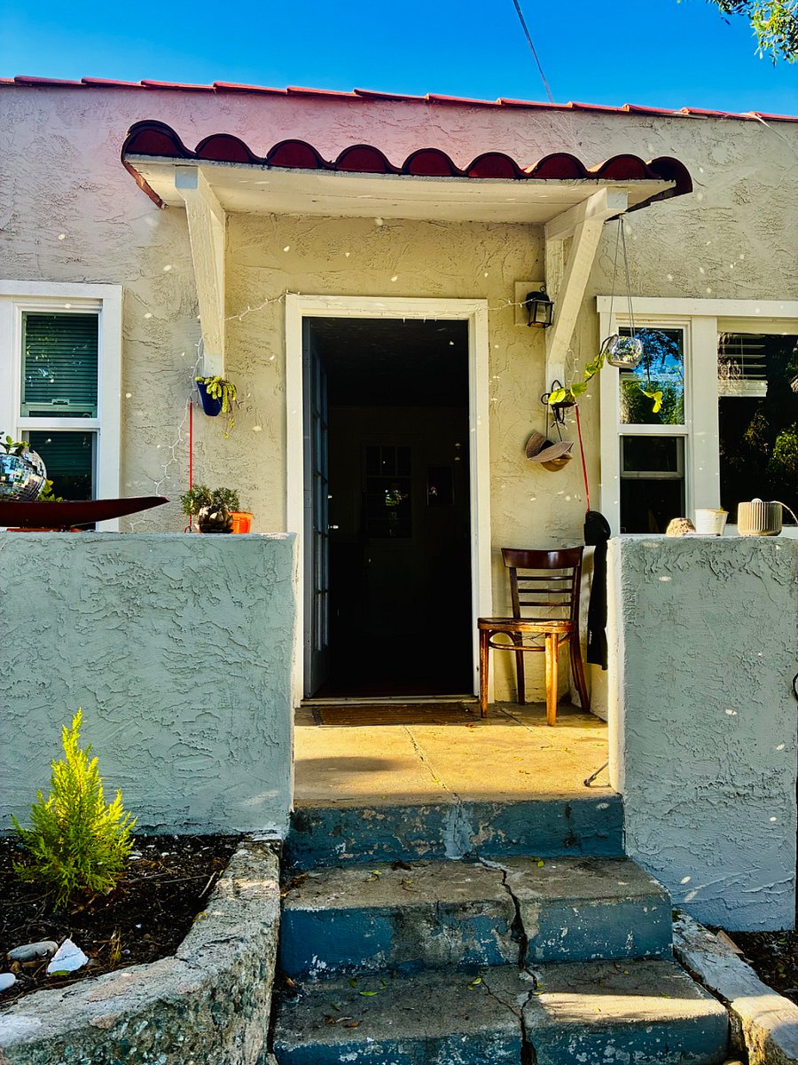 Golden hour at the bungalow...disco ball planters spreading joyful lights!