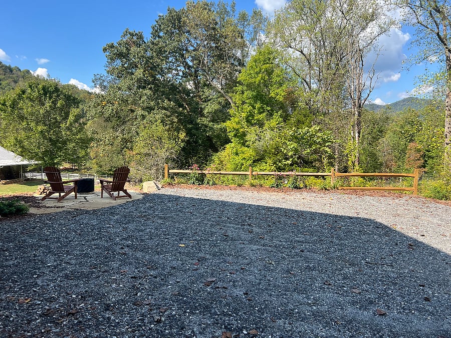 Parking area with ample parking space for 1 vehicle with one extra for a temporary visitor