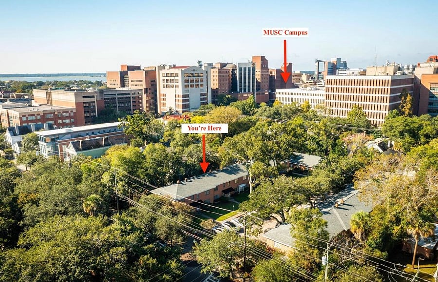 Located within a small townhome complex right next to the MUSC campus and in Downtown Charleston.