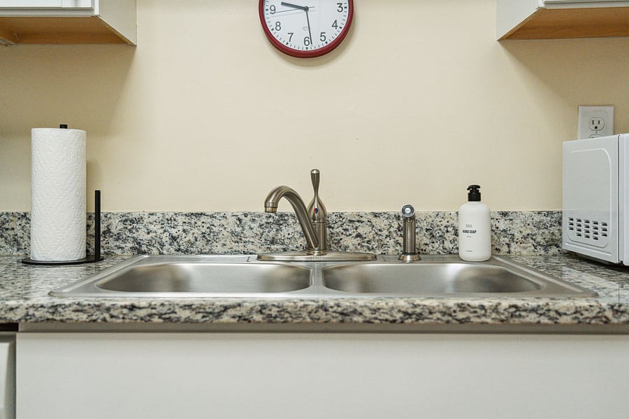 Off of the dining area is the galley-style kitchen. Fully equipped with all updated appliances and necessary culinary tools! We also provide a drip coffee maker with coffee, cream, and sugar.