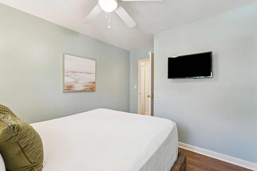 Bedroom #3 also has a queen bed, closet, and Roku smart TV.
