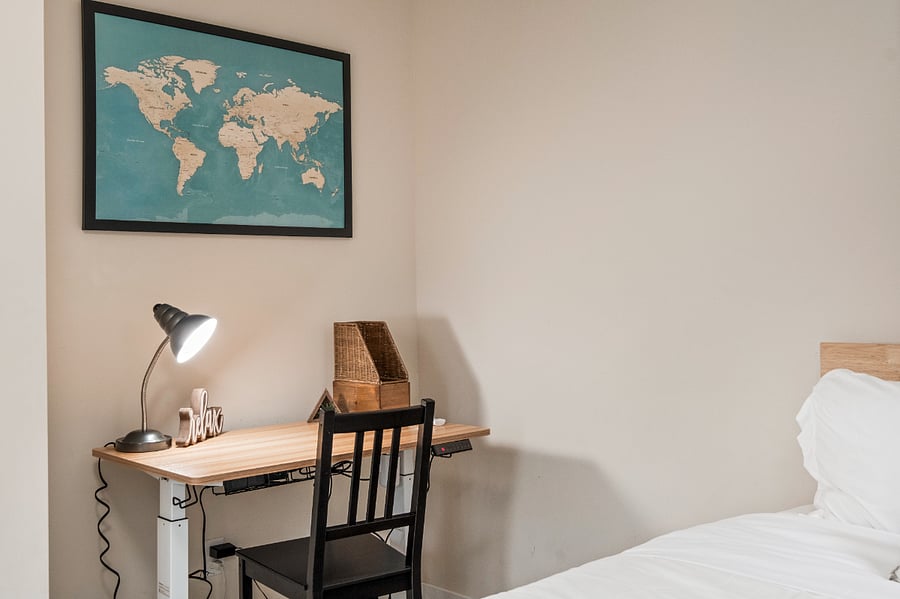 Adjustable work desk in bedroom 1!