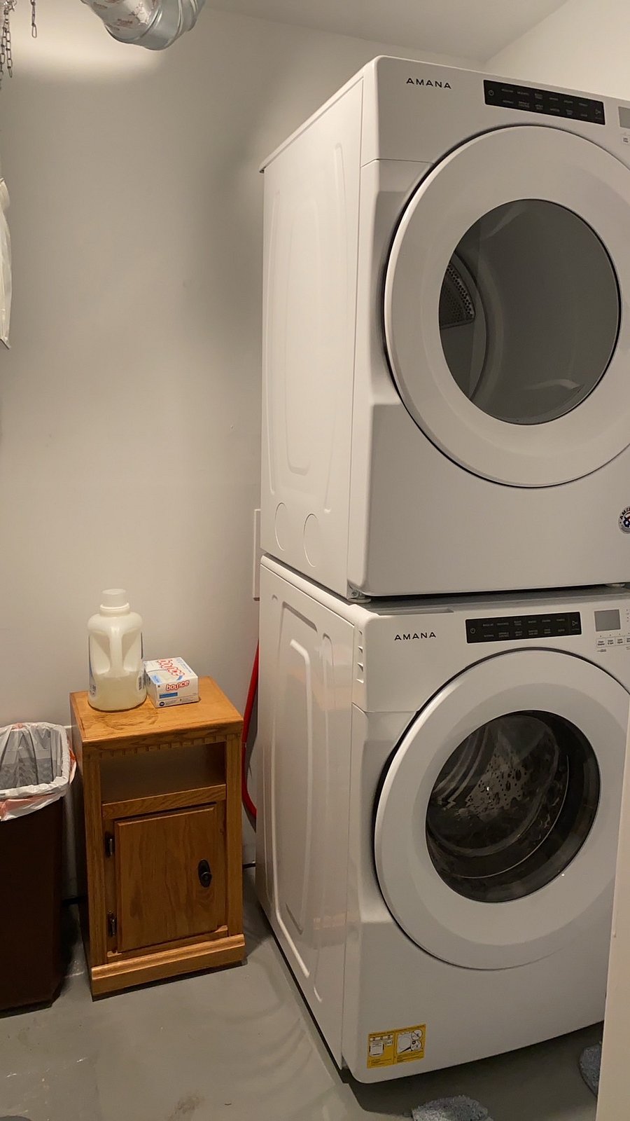 Full size washer and dryer in the unit