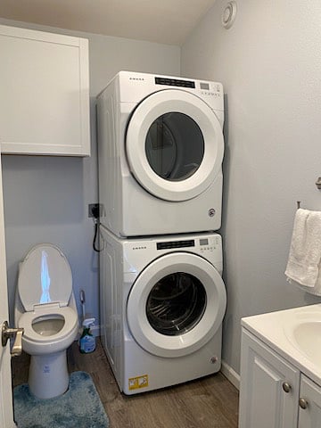 Full size washer and dryer in unit