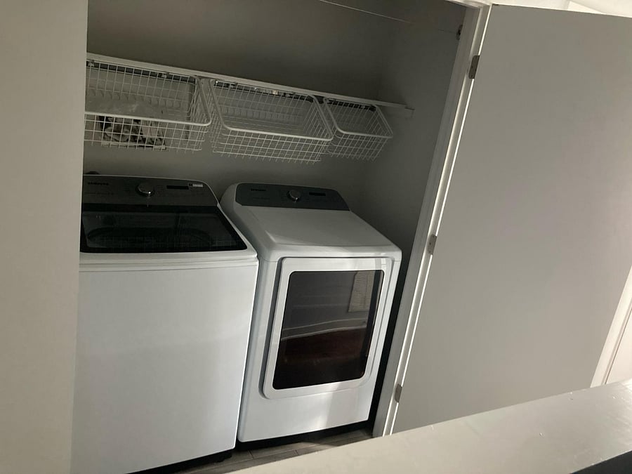 Full size washer and dryer for your convenience.