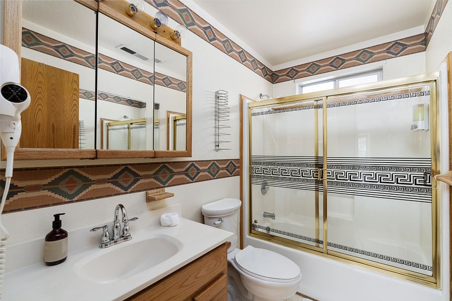 Fully-stocked and clean bathroom ready for your arrival.