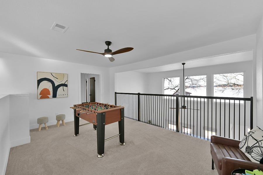 The loft space is another comfortable place to watch the sunset or enjoy a game or book.