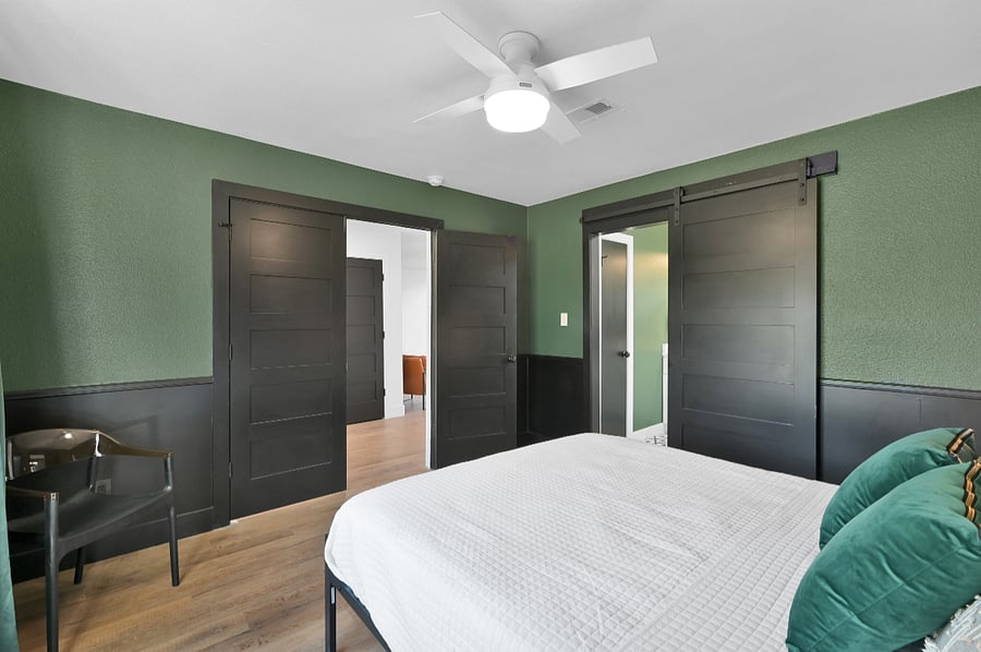 This queen bedroom is very private with it's own ensuite bathroom.