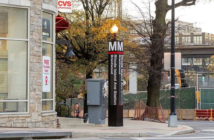 Nearest metro station is Rhode Island metro which is 1/2 miles away from this unit