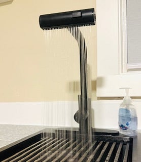 Rain-shower kitchen faucet.
