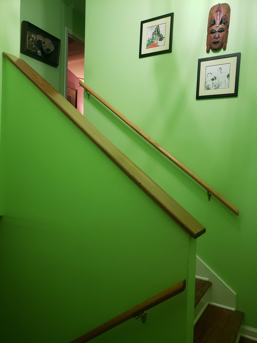 Stairway up from garage level