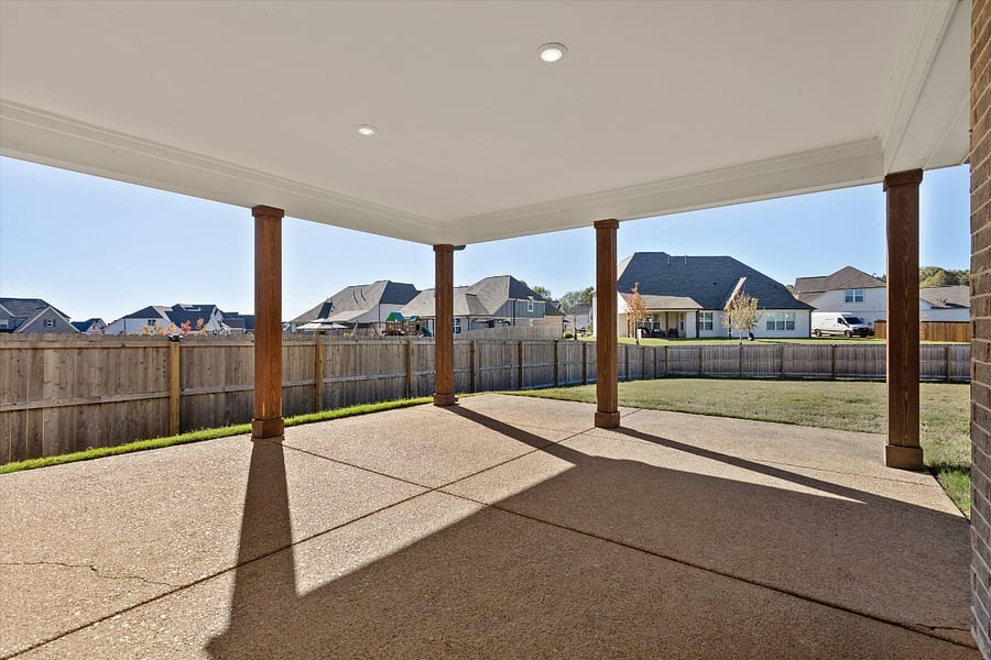 Covered patio ideal for morning coffee or evening wind-down