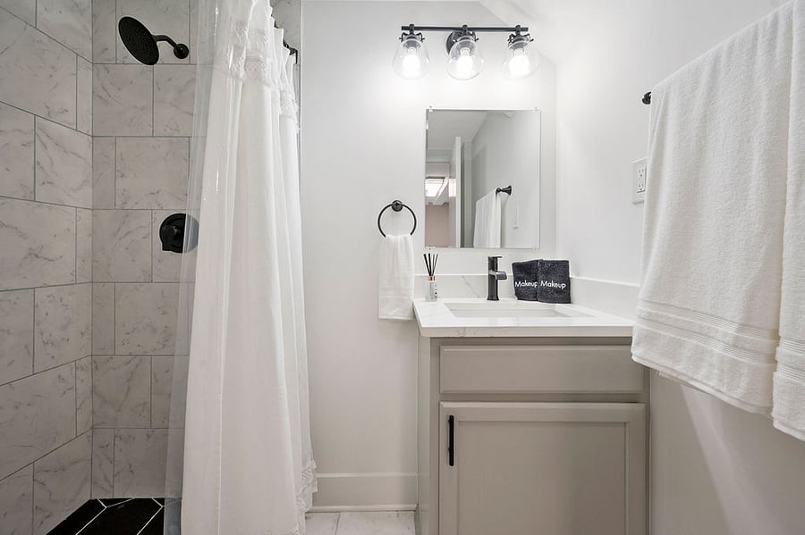 Step into the third bathroom, thoughtfully combined with the flex office lounge, providing the luxury of an adjoining ensuite with a spacious walk-in shower.