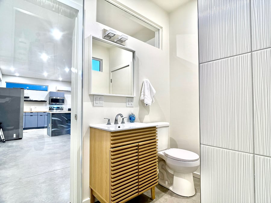 Bathroom from the shower.