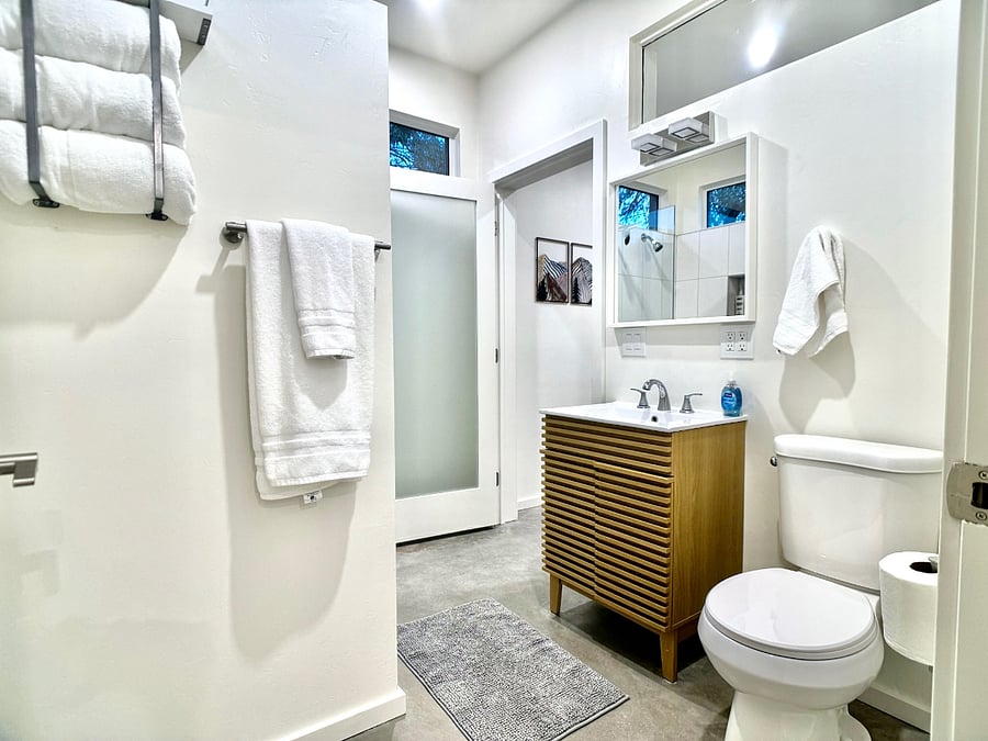 Bathroom entry from bedroom.