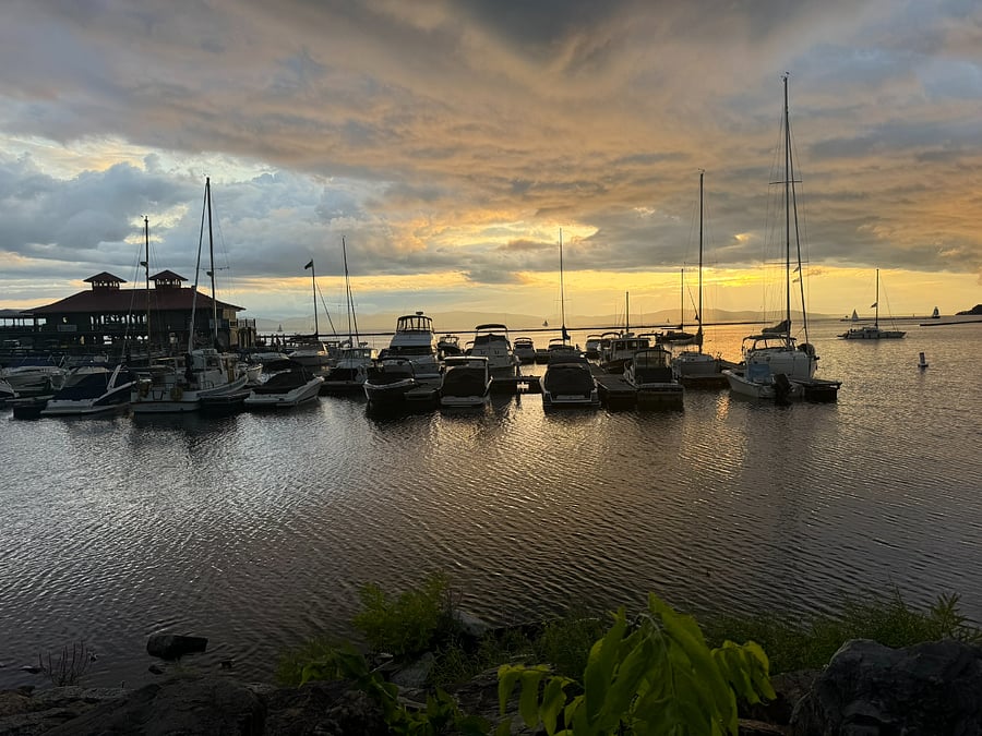 Burlington Waterfront at sunset