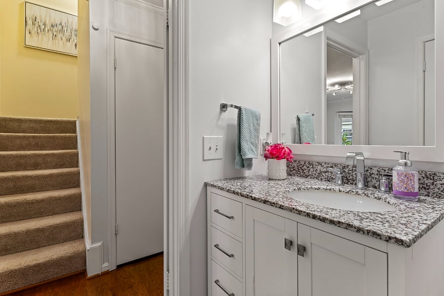 Main level updated powder room.