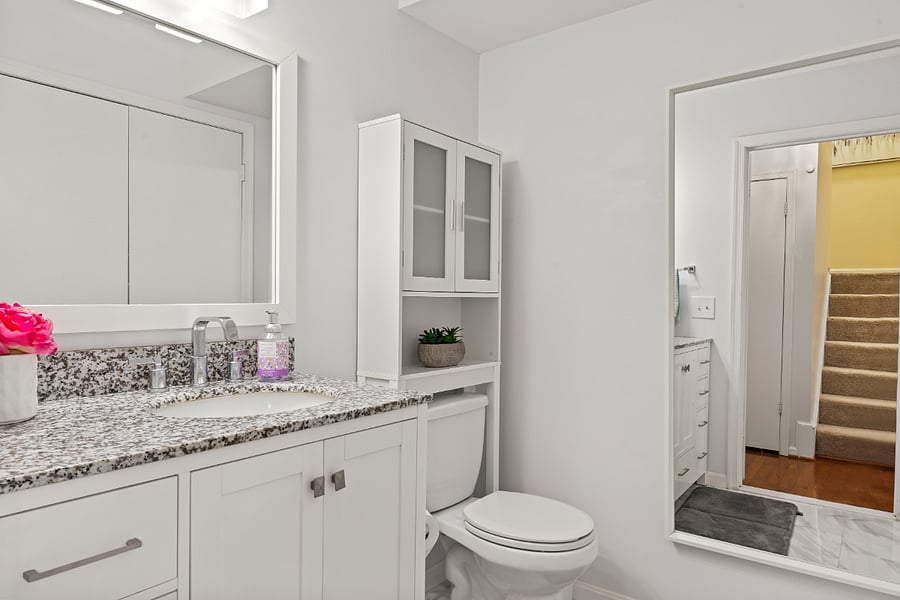 Main level updated powder room.