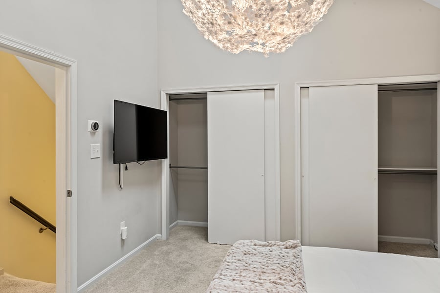 Large King Size Bed in Primary Bedroom with Large Smart TV