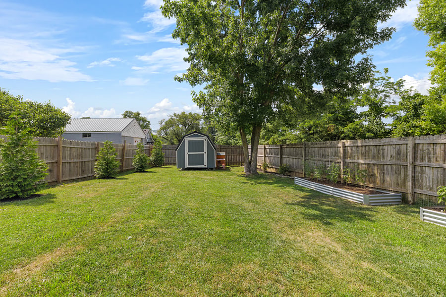 Fenced-in backyard