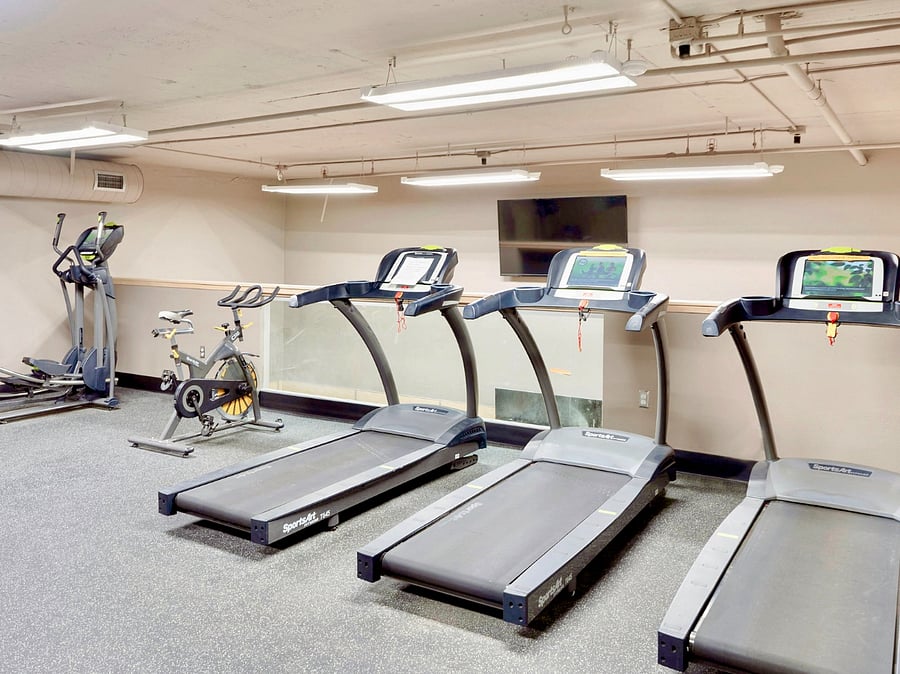 Gym on the second floor.