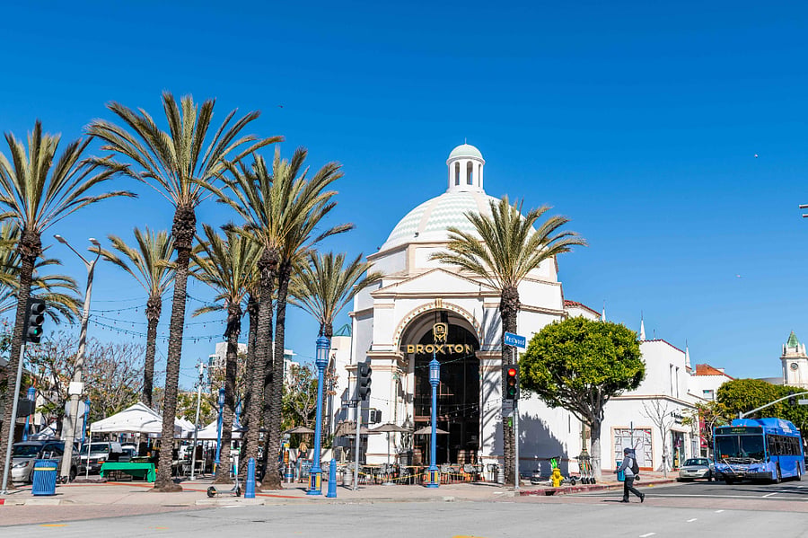 Discover the landmarks in Westwood Village, including the historic Broxton Bldg.