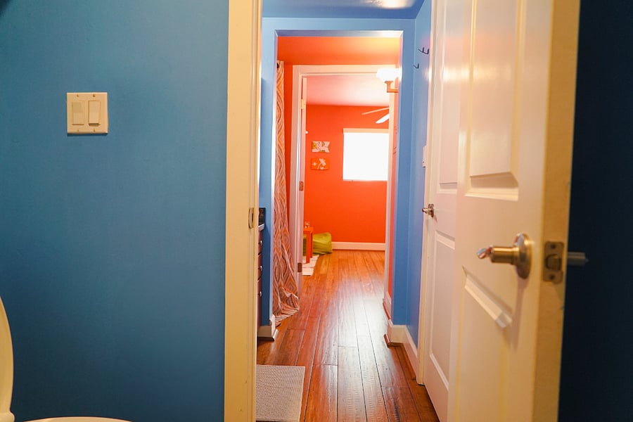 Bathroom - view of the bedroom.