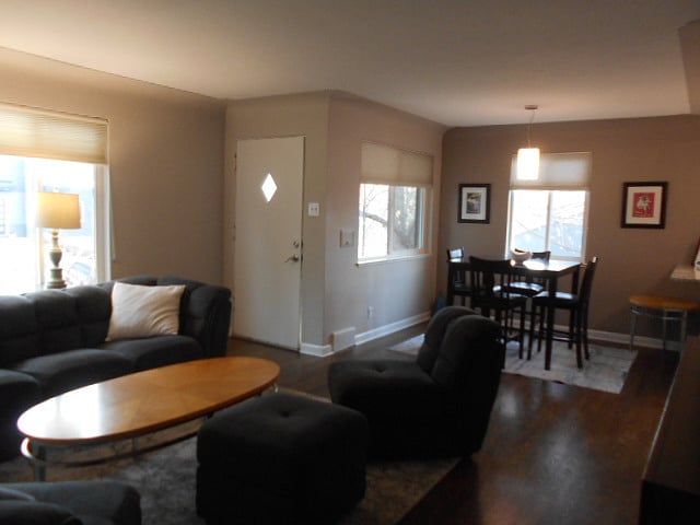 Open space with tons of light, hardwood flooring and private entrance.