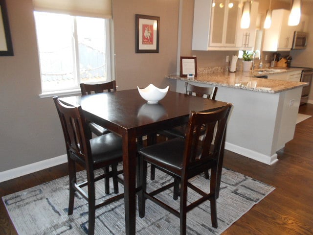 High-top dining for four.