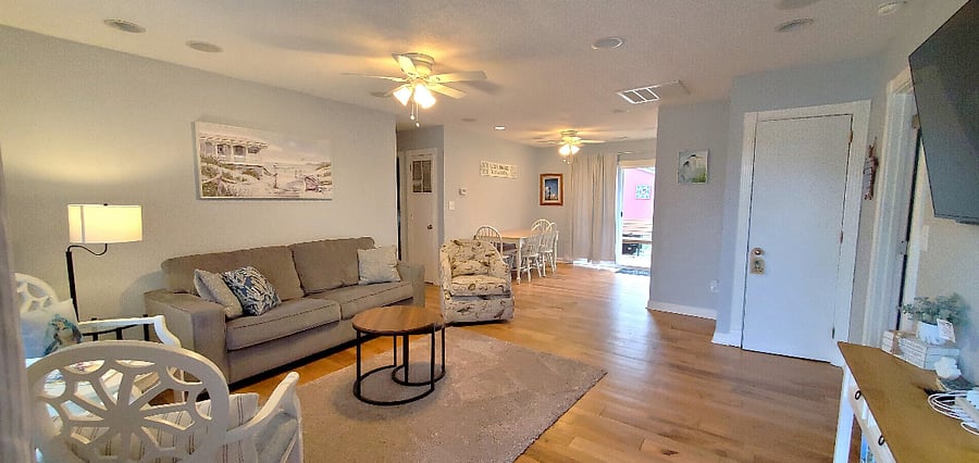 Open living room dining room