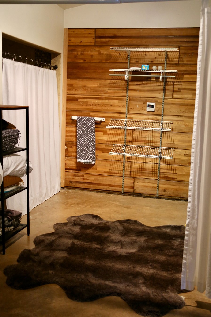 Large walk in shower to left.