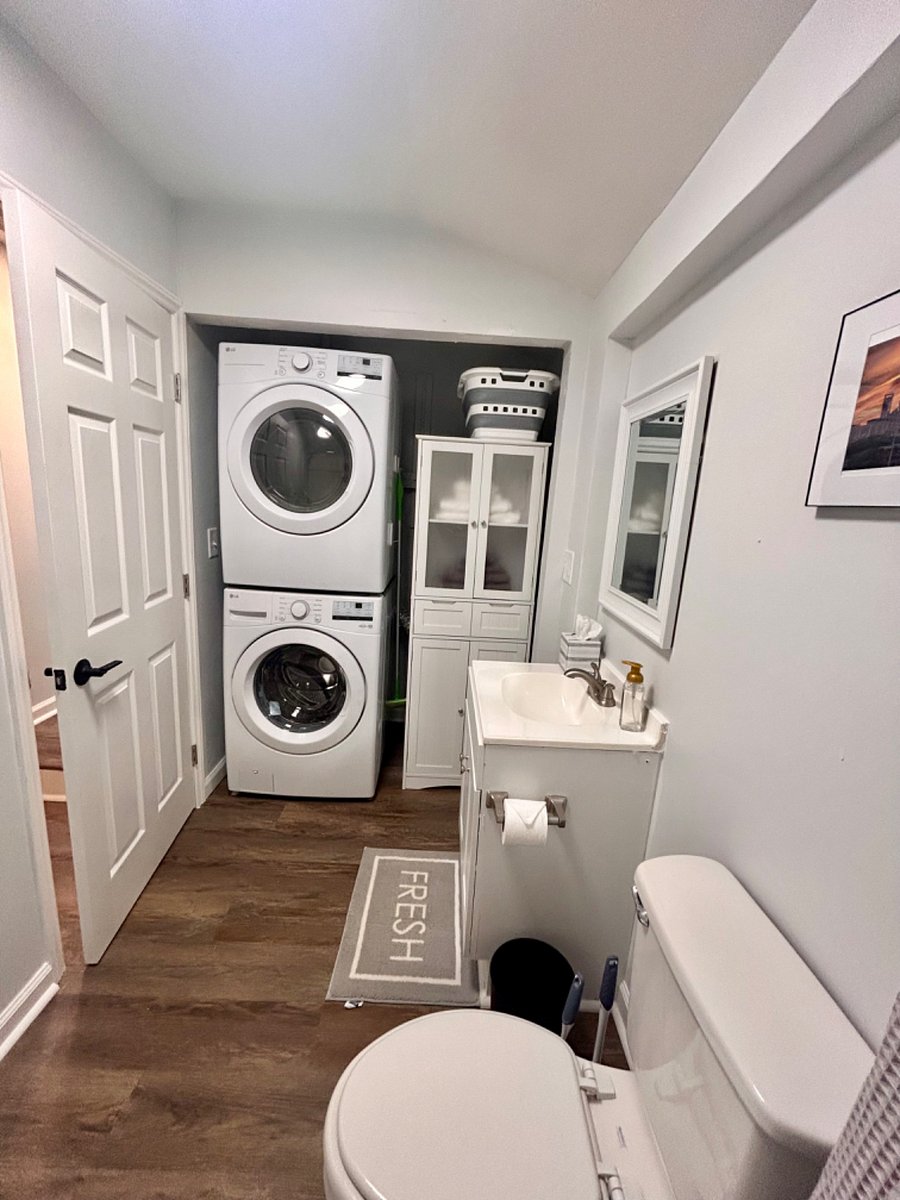 Full sized laundry and storage
