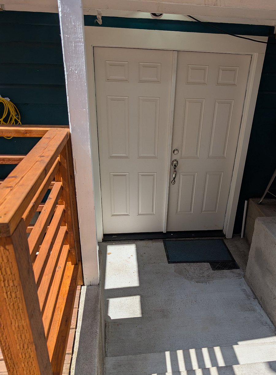 Entrance to shared basement space.