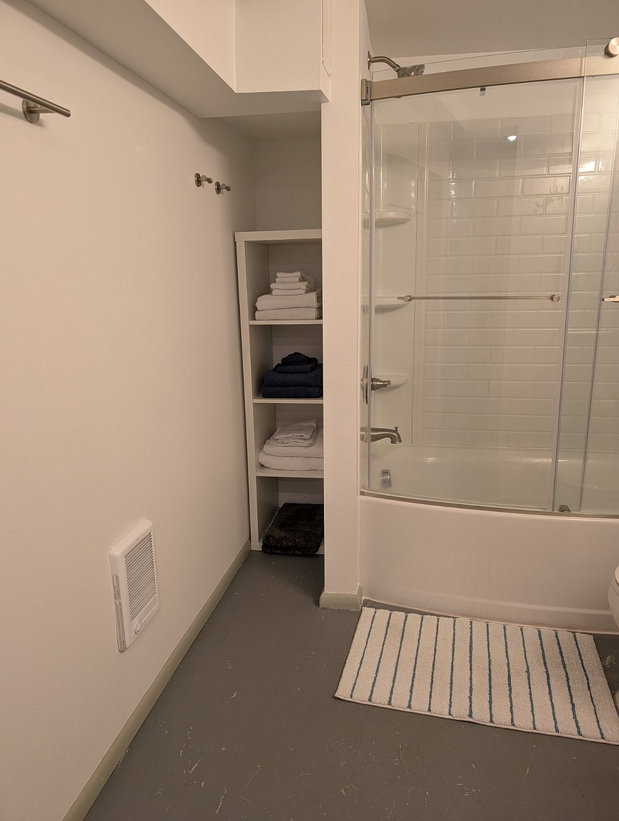 Towels included.