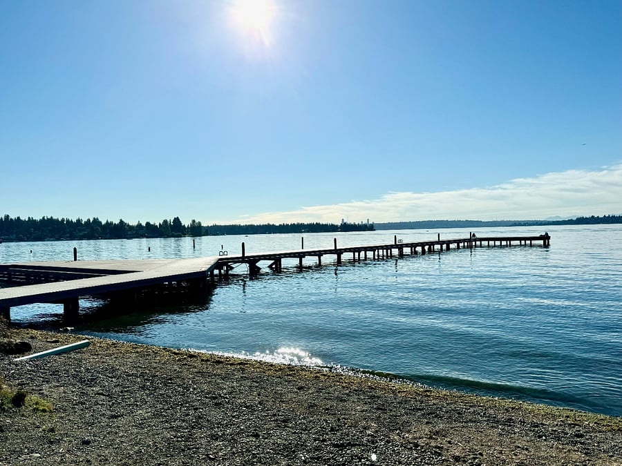 Pier and beach across the street.