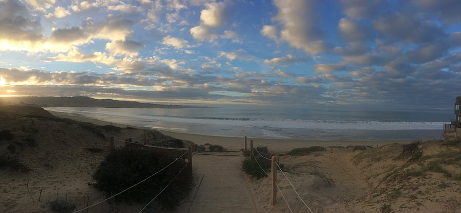 Beach footsteps away