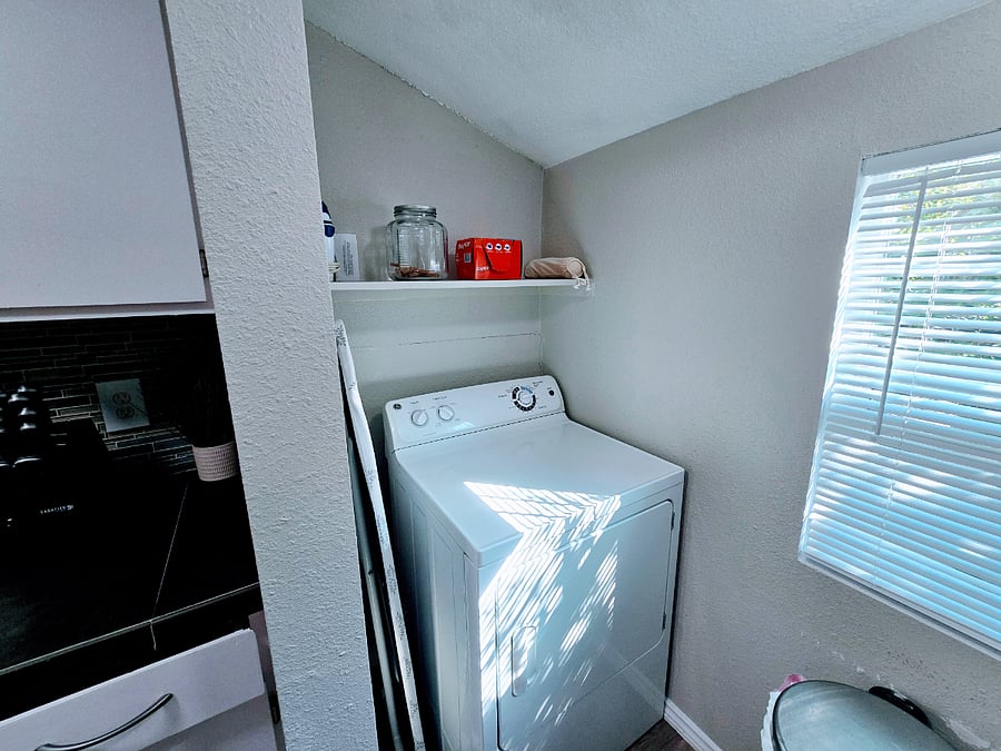 Laundry area off kitchen