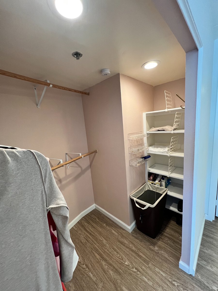 Walk-in closet in the primary bedroom