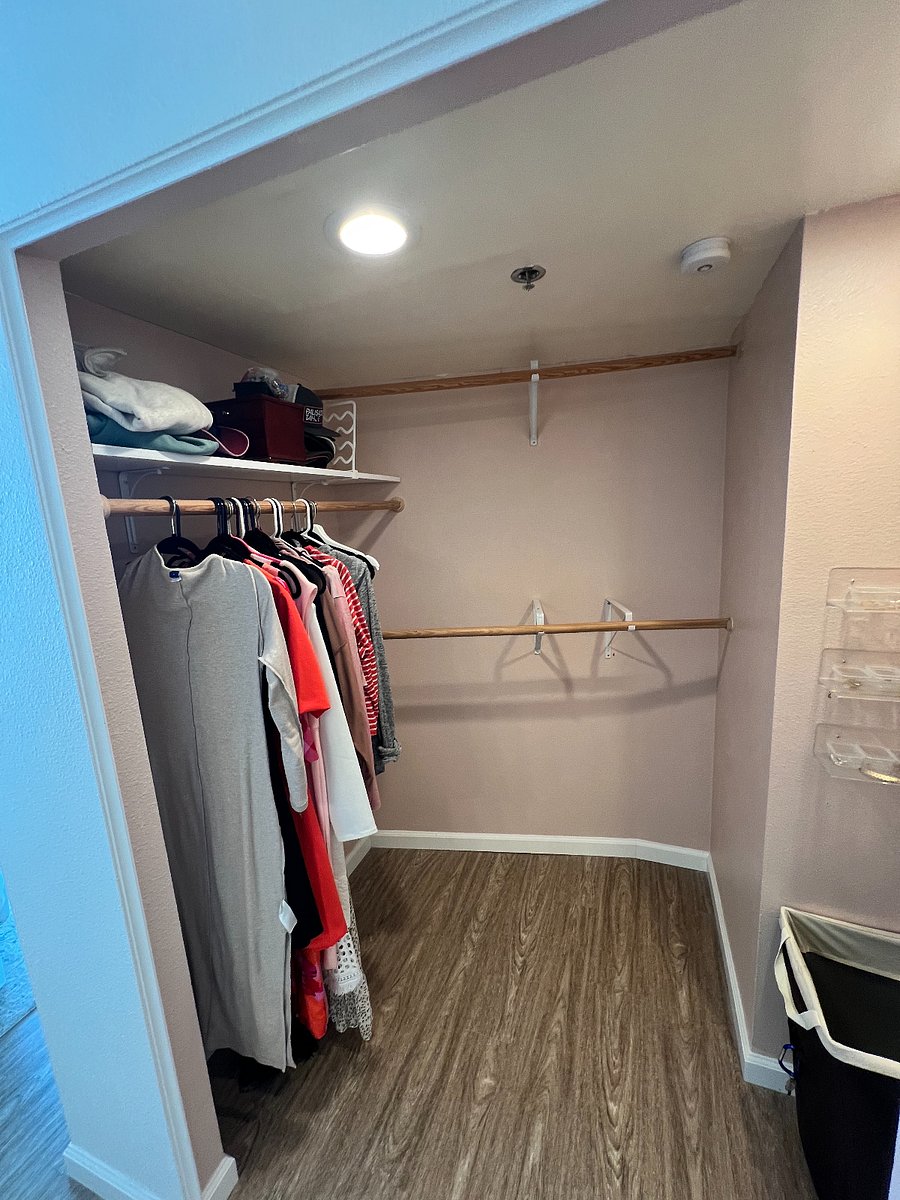 Walk-in closet in the primary bedroom