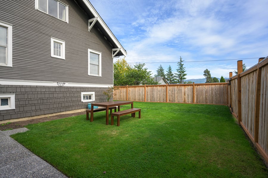 Fully fenced backyard.