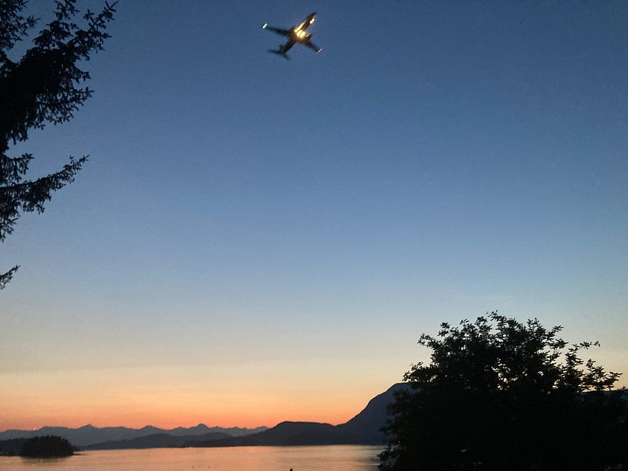 A plane flying overhead. I want you to be aware that it happens. I have become accustomed and no longer really notice. It is such a short period of time that it is noisy.