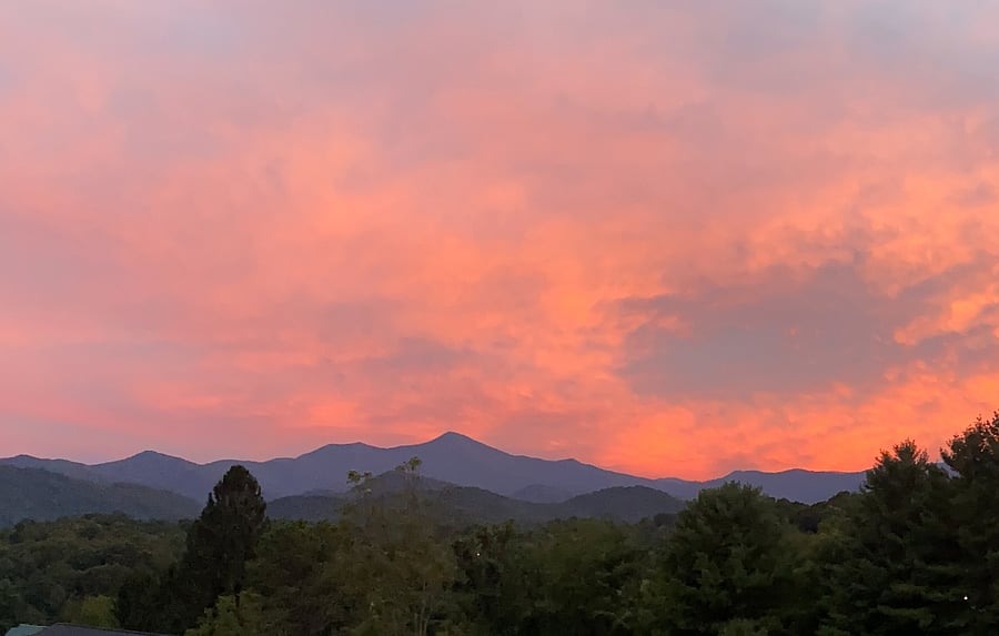 Evening view from the front deck