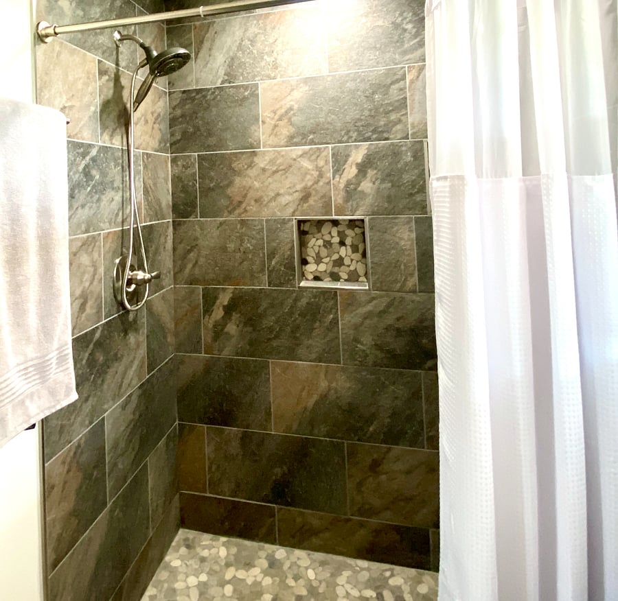 Master bathroom with walk-in shower 