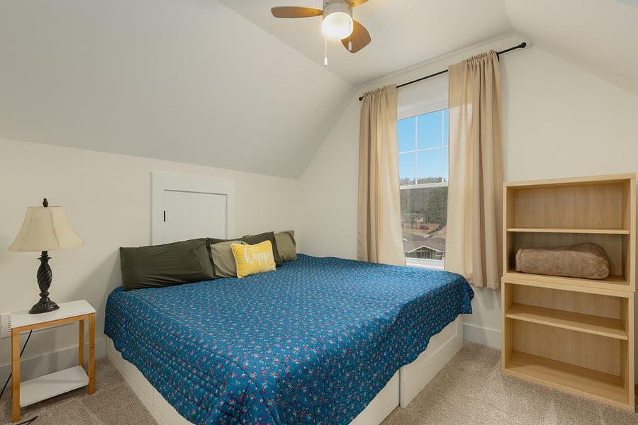 Bed pulled out to king size