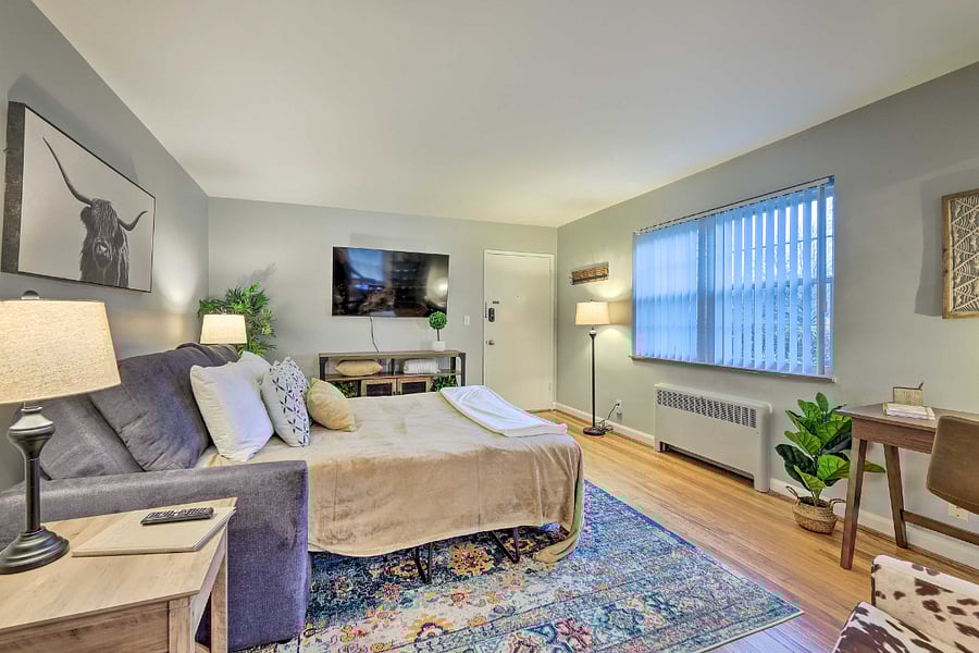 Additional pull out sofa bed in the living room.