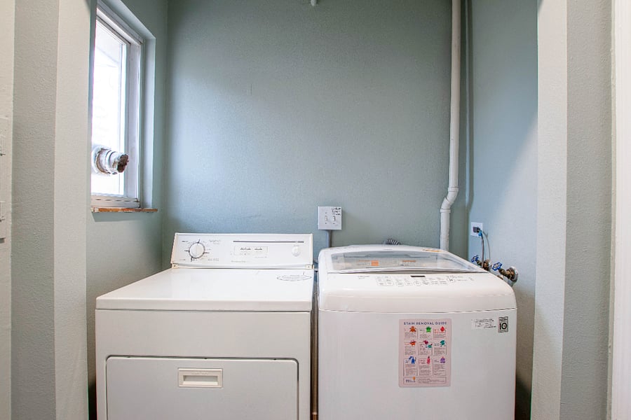 Full size washer and dryer.