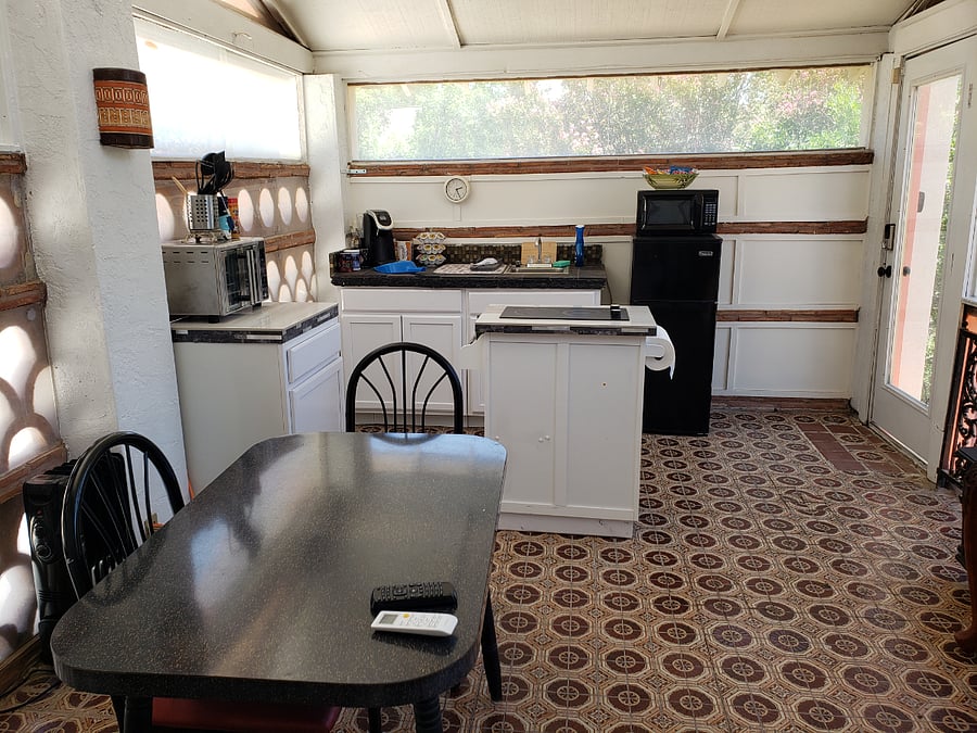View of the kitchenette from the main bedroom area.