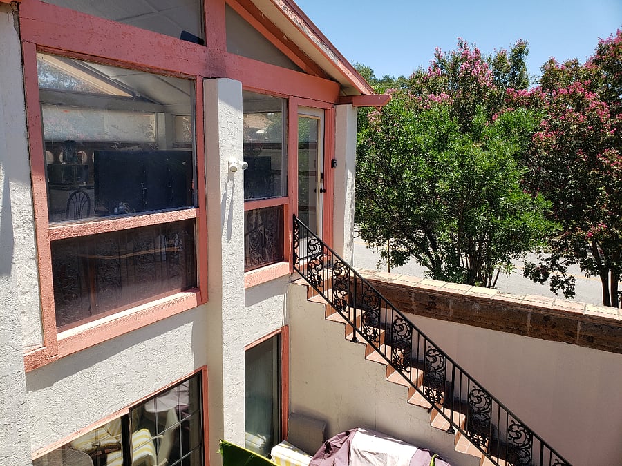 These outdoor steps provide private access to the upstairs living quarters.