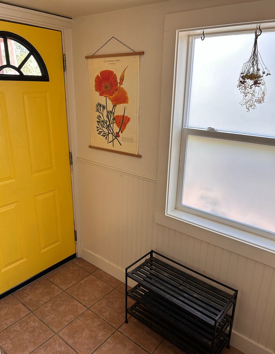 The back door has a keypad so you can access the home without keys.